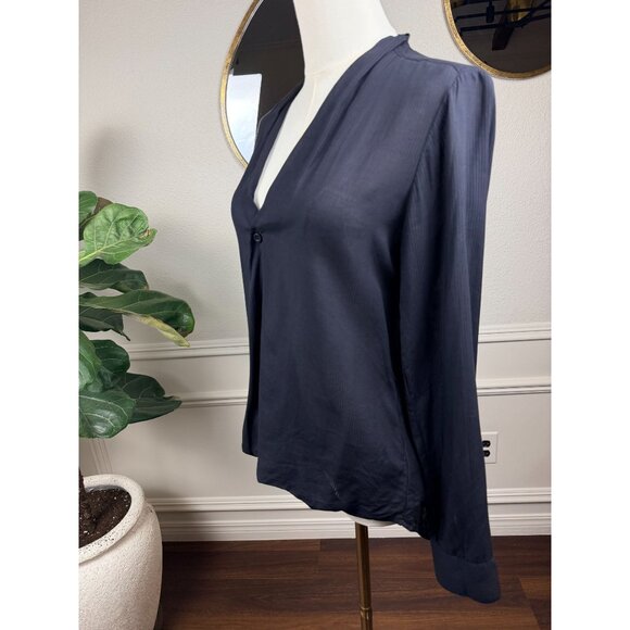 Cloth & Stone by Anthropologie Black Tencel Faux Wrap Blouse • Size Small - Picture 4 of 10